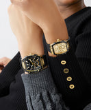 GUESS Mens Black Gold Tone Multi-function Watch GW0956G2 - KRISHNA WATCH COMPANY