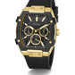 GUESS Mens Black Gold Tone Multi-function Watch GW0956G2