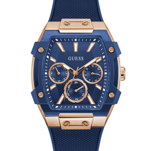 GUESS Mens Blue Rose Gold Tone Multi-function Watch - GW0956G4 - KRISHNA WATCH COMPANY