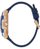 GUESS Mens Blue Rose Gold Tone Multi-function Watch - GW0956G4