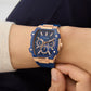 GUESS Mens Blue Rose Gold Tone Multi-function Watch GW0956G4