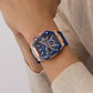 GUESS Mens Blue Rose Gold Tone Multi-function Watch GW0956G4