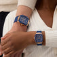 GUESS Mens Blue Rose Gold Tone Multi-function Watch GW0956G4