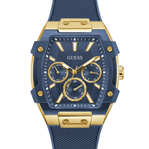 GUESS Mens Blue Gold Tone Multifunction Watch - GW0956G5 - KRISHNA WATCH COMPANY