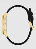GUESS Mens Black Gold Tone Analog Watch GW0957G2