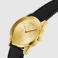 GUESS Mens Black Gold Tone Analog Watch GW0957G2