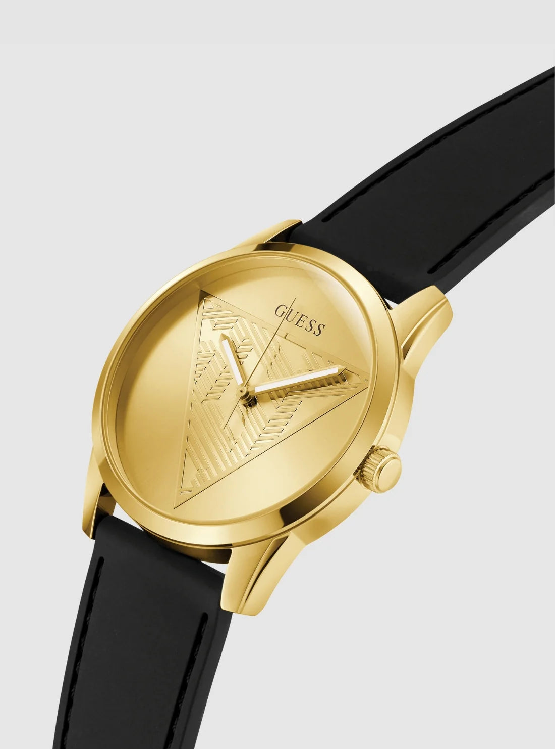 GUESS Mens Black Gold Tone Analog Watch GW0957G2