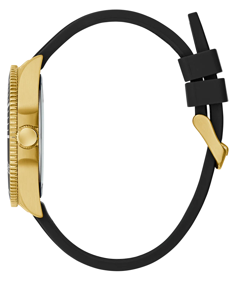 GUESS Mens Black Gold Tone Analog Watch - GW0969G2