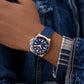 GUESS Mens Blue Rose Gold Tone Analog Watch GW0969G3