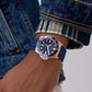 GUESS Mens Blue Rose Gold Tone Analog Watch GW0969G3