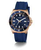 GUESS Mens Blue Rose Gold Tone Analog Watch GW0969G3