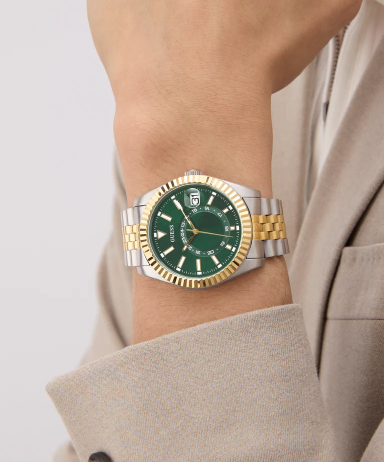 GUESS Mens Jaden 2-Tone Multi-function Date Watch GW0977G4