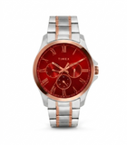 Timex Men's Multifunction Red Dial Rose Gold-Tone Two-Tone Watch – TW000X146