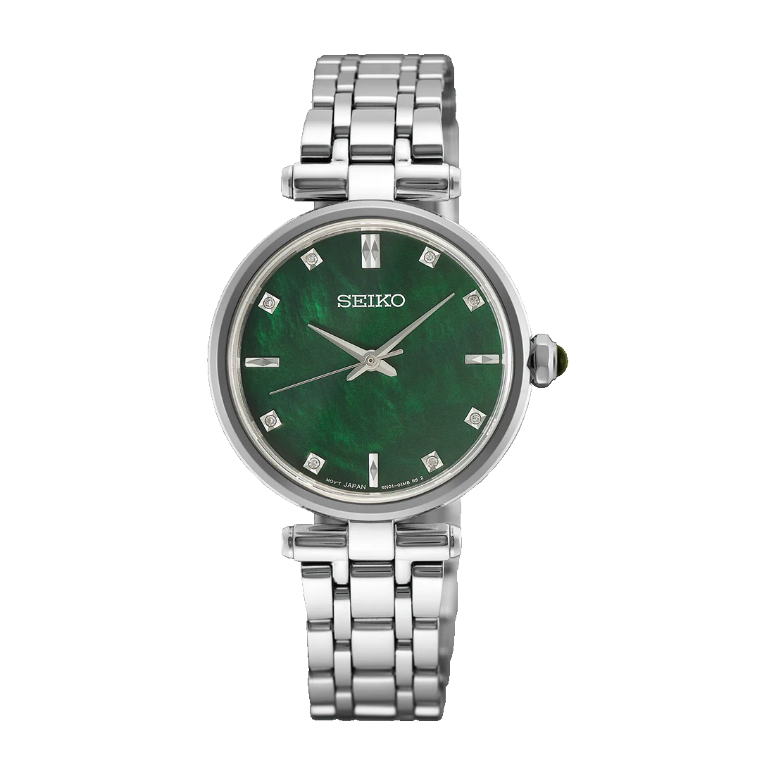 Seiko Ladies Green Mother of Pearl Watch with Diamond Markers - HGH006P1
