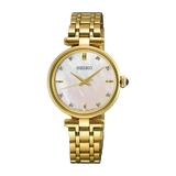 Seiko Ladies Gold-tone Watch with Mother of Pearl Dial and Diamonds - HGH008P1