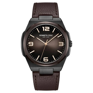 Kenneth Cole Quartz Analog Brown Dial Brown Leather Strap Watch for Men KCWGA0015203MN - KRISHNA WATCH COMPANY
