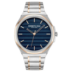 Kenneth Cole Quartz Analog Blue Dial Stainless Steel Strap Watch for Men kcwgg0034506mn - KRISHNA WATCH COMPANY
