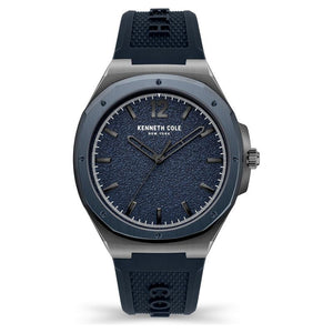 Kenneth Cole Quartz Analog Blue Dial Silicone Strap Watch for Men KCWGM2125002MN - KRISHNA WATCH COMPANY