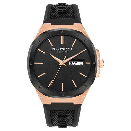 Kenneth Cole Black Dial Black Silicone Strap Watch  KCWGN2104801MN