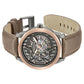 Kenneth Cole Automatic Grey Dial Brown Colour Leather Strap Watch For Men kcwgx0064902mn