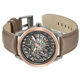 Kenneth Cole Automatic Grey Dial Brown Colour Leather Strap Watch For Men kcwgx0064902mn - KRISHNA WATCH COMPANY