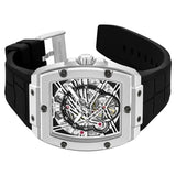 Kenneth Cole Automatic Silver Dial Black Colour Silicone Strap Watch For Men kcwgz0067803mn