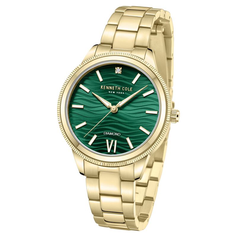 Kenneth Cole Quartz Analog Green dial Metal Strap Watch for Women - KCWLG0017703LD - KRISHNA WATCH COMPANY