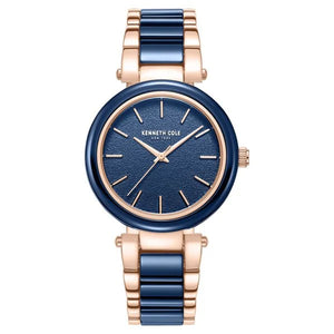 Kenneth Cole Quartz Analog Blue Dial Blue Stainless Steel & Ceramic Strap Watch For Women kcwlg0062701ld - KRISHNA WATCH COMPANY