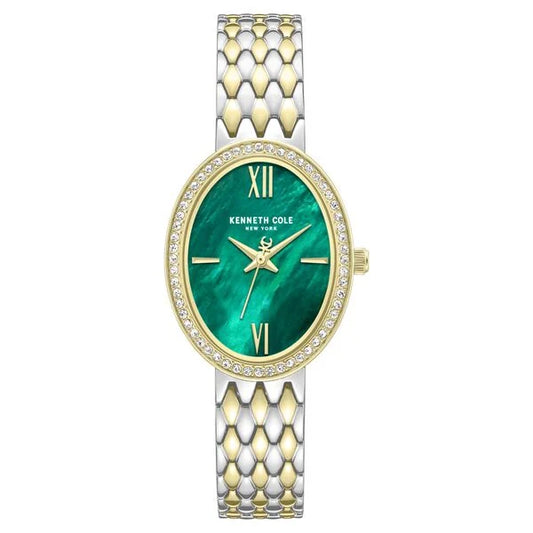 Kenneth Cole Quartz White Dial Two Toned Stainless Steel Strap Watch For Women kcwlg0068302ld