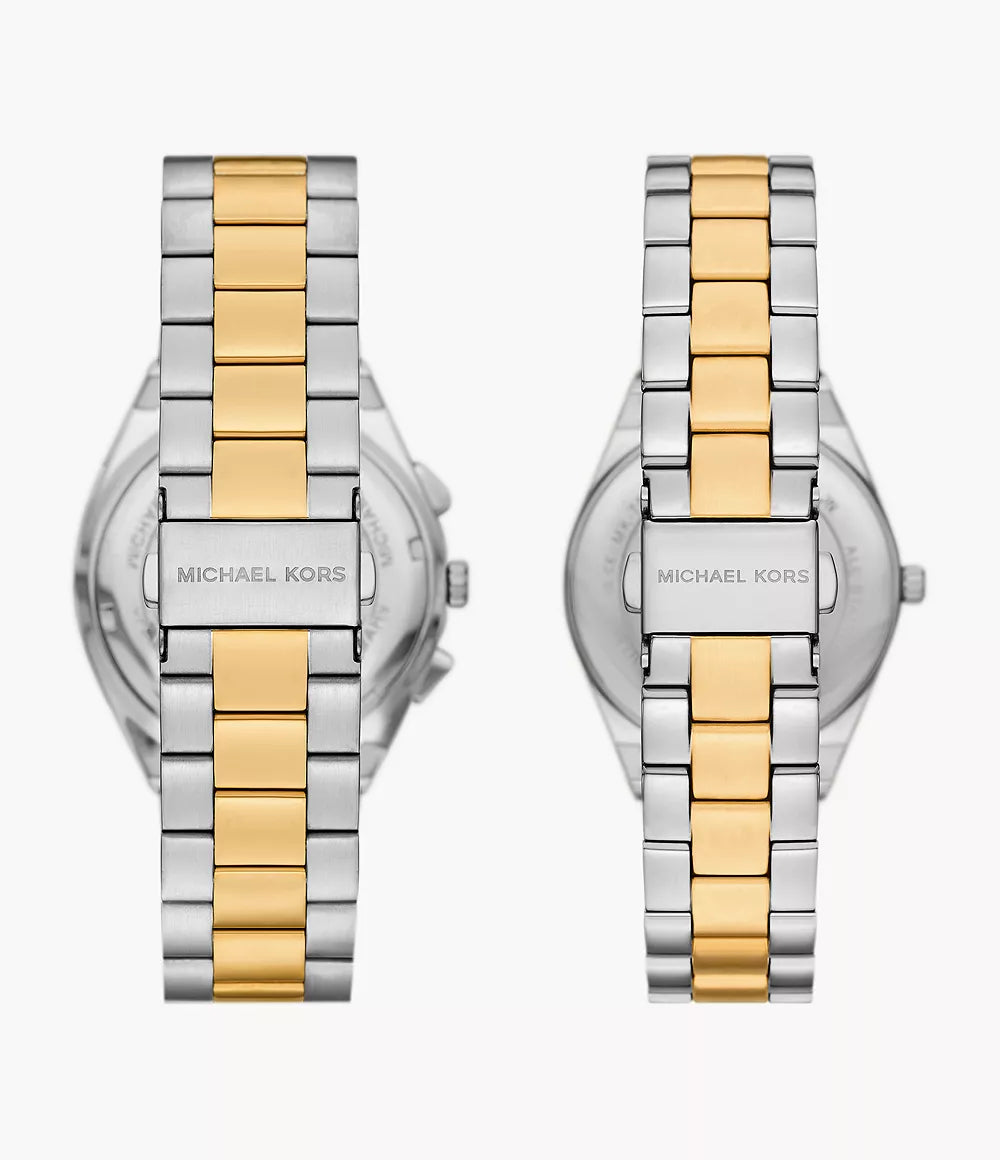 Michael Kors Lennox Three-Hand Two-Tone Stainless Steel Watch Gift Set MK7503SET - KRISHNA WATCH COMPANY
