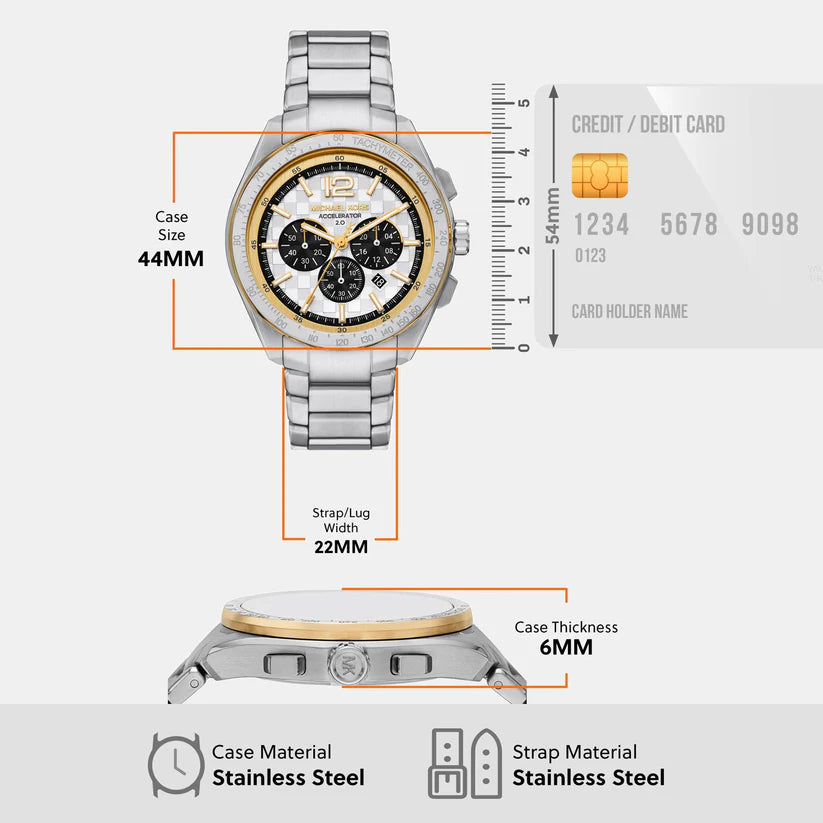 Michael Kors Accelerator 2.0 Silver Watch MK9188