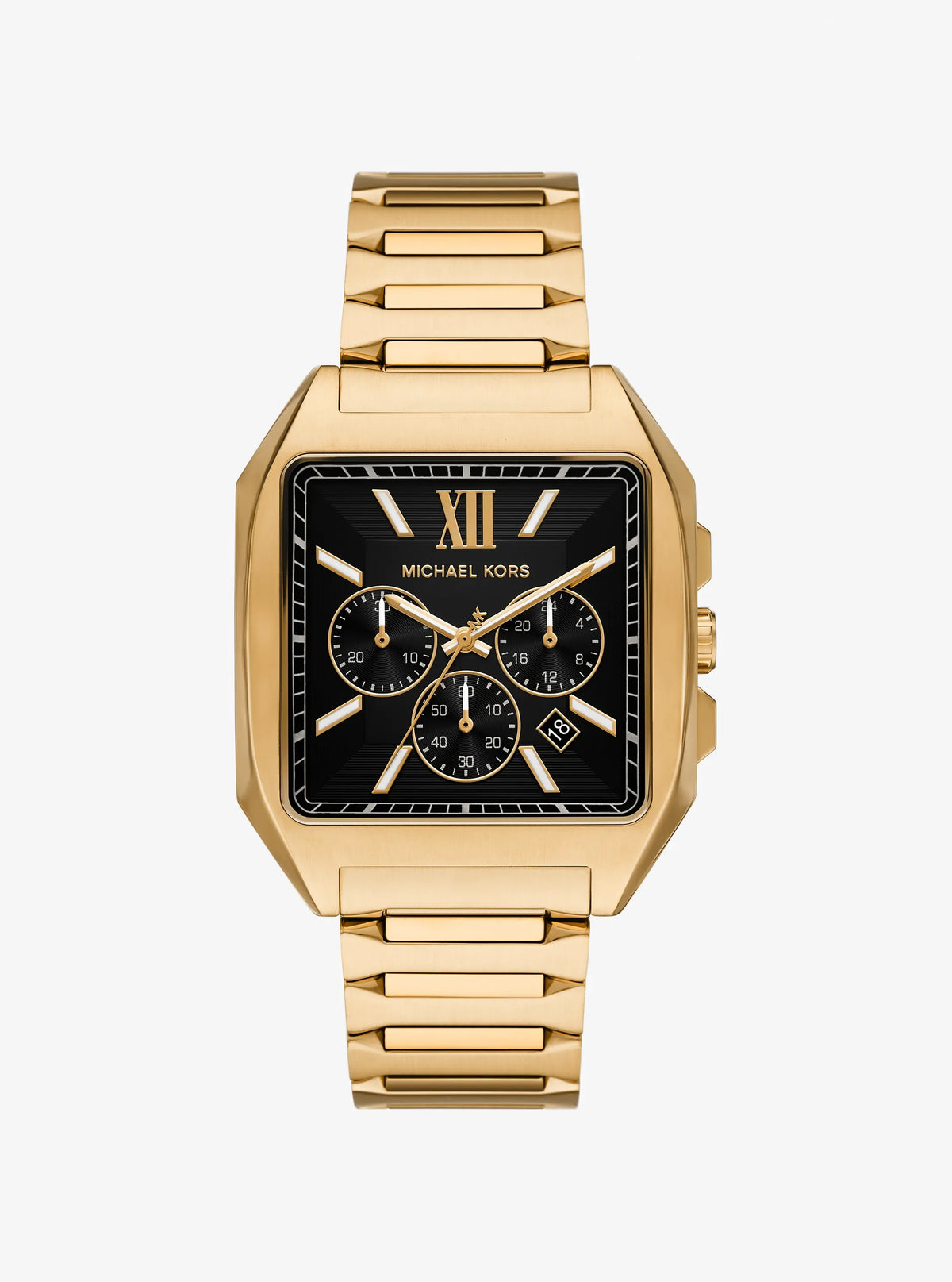 Michael Kors Men Brass Dial & Stainless Steel Bracelet Watch MK9281