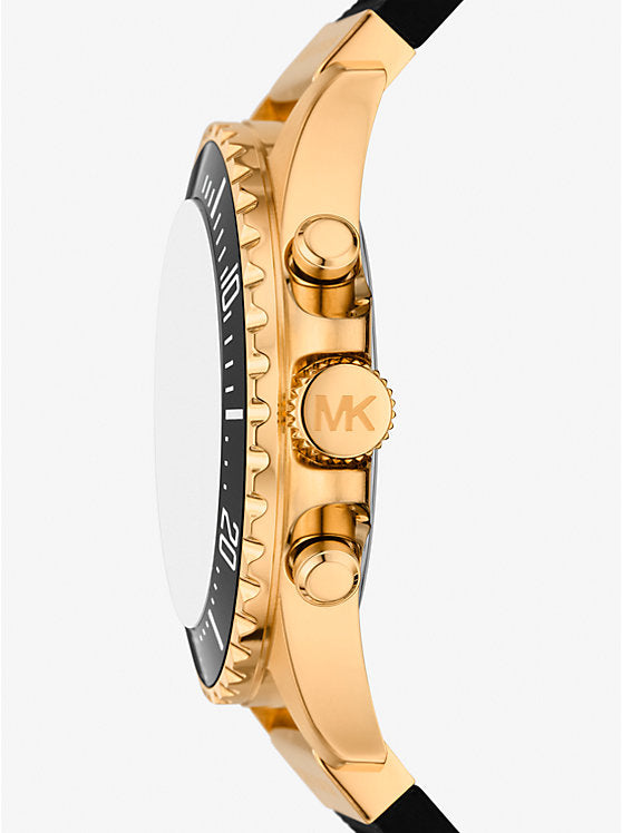 Michael Kors Outlet Oversized Everest Gold-Tone and Silicone Watch - MKO1162