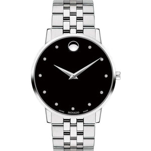 Movado Museum Classic Black Watch for Men 607201 - KRISHNA WATCH COMPANY