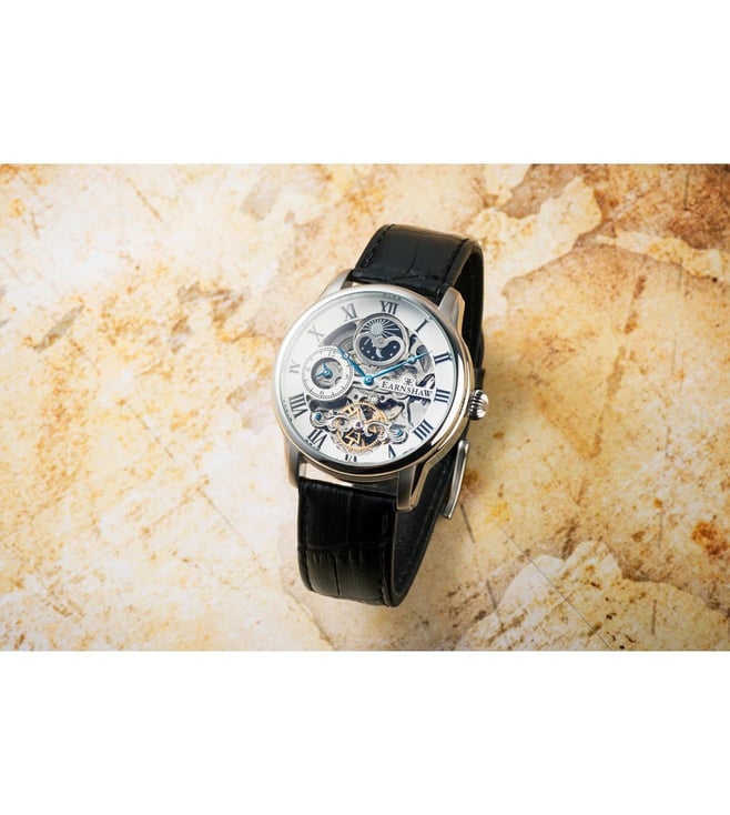 EARNSHAW Longitude Automatic Skeleton Dual Time Multifunction Watch for Men ES-8006-01