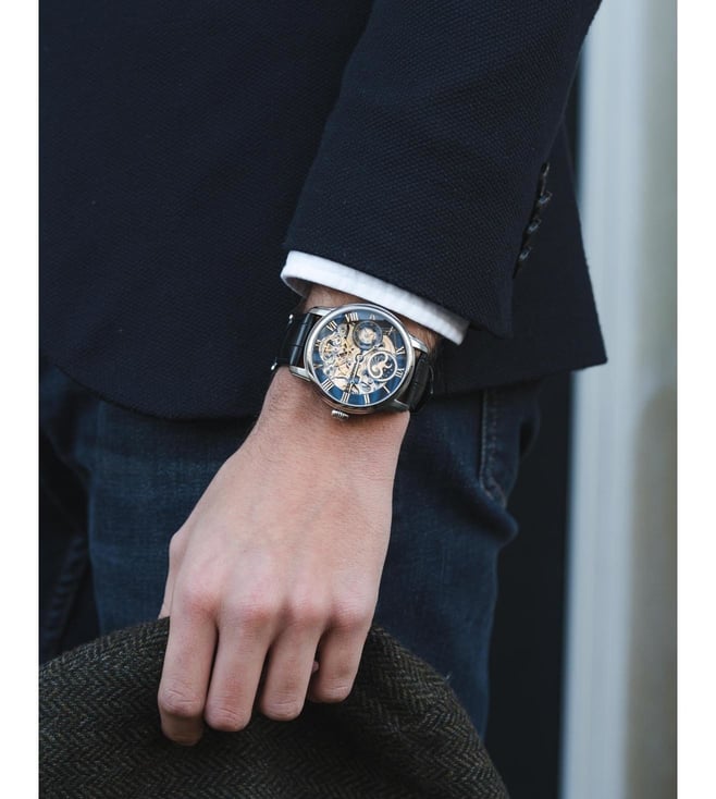 EARNSHAW Longitude Automatic Skeleton Dual Time Multifunction Watch for Men ES-8006-04