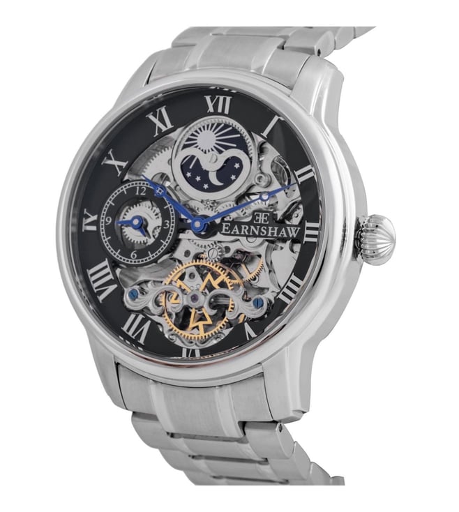 EARNSHAW Longitude Automatic Skeleton Dual Time Multifunction Watch for Men ES-8006-11