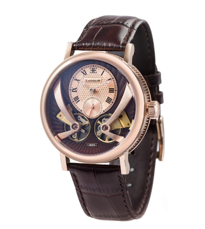 EARNSHAW Beaufort Anatolia Mech Automatic Open Heart Skeleton Watch for Men  ES-8059-03