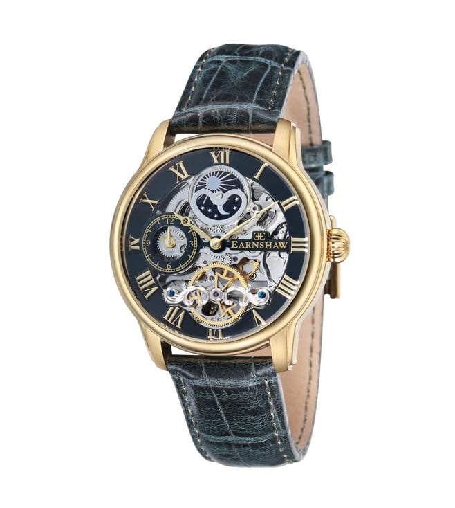 EARNSHAW Longitude Automatic Skeleton Dual Time Multifunction Watch for Men ES-8006-09