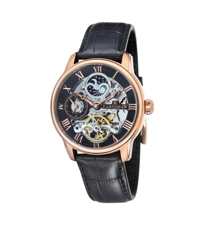 EARNSHAW Longitude Automatic Skeleton Watch for Men ES-8006-07 - KRISHNA WATCH COMPANY