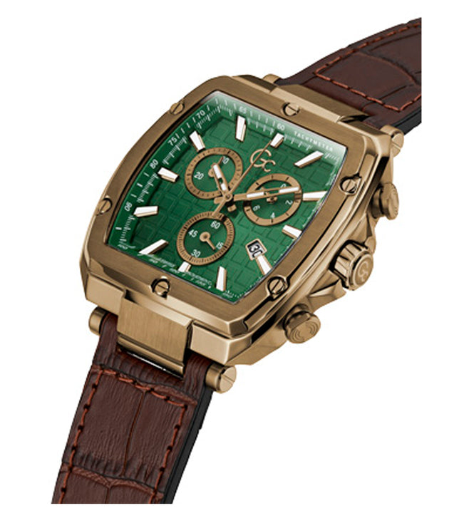 Gc Spirit Tonneau Green Round Dial Analog Men Watch Y83002G5MF