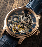 EARNSHAW Longitude Automatic Skeleton Moonphase Dual Time Watch For Men ES-8006-0A - KRISHNA WATCH COMPANY