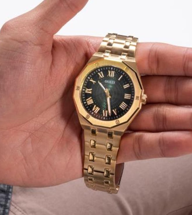 Guess astrological Men's Gold Tone Analog Watch - GW0575G2 - KRISHNA WATCH COMPANY