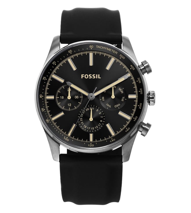 Fossil Sullivan Multifunction Black Silicone Watch BQ2746