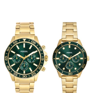 Fossil Bannon Analog Couple Watch - BQ2754SET - KRISHNA WATCH COMPANY