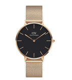 Daniel Wellington Petite Unisex Black Round Dial Analog Watch - DW00100303K
