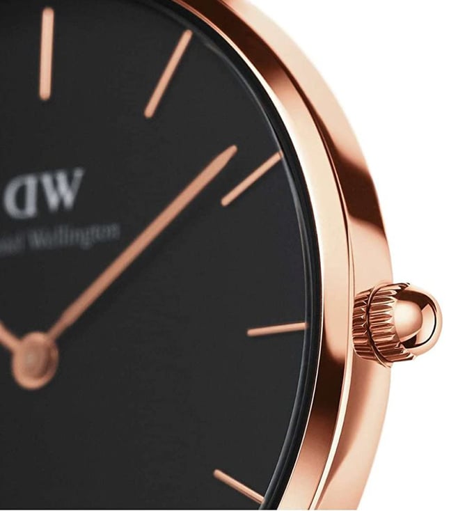 Daniel Wellington Petite Unisex Black Round Dial Analog Watch - DW00100307K