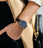 Daniel Wellington Petite Unisex Black Round Dial Analog Watch - DW00100307K