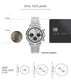 Timex Marlin PANDA Men Silver-Tone Analog Round Stainless Steel Dial Watch