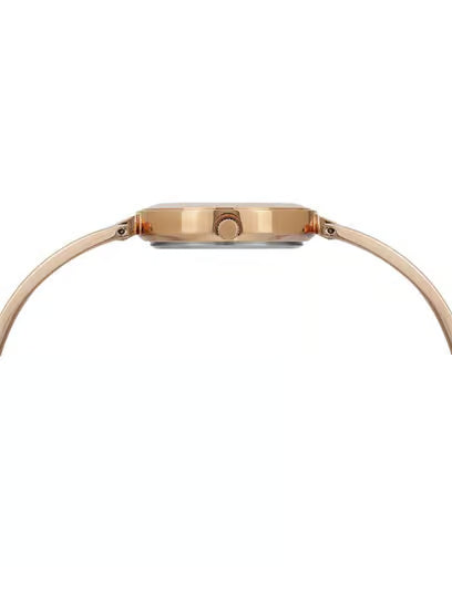 Timex Women Rose Gold Round Analog Brass Dial Watch- TWTL10312